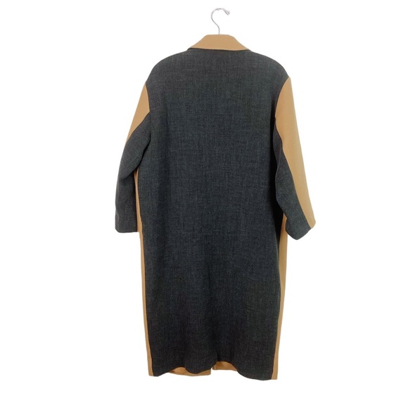 Toccin Colorblock Overcoat Camel/Flannel Large Camel Coat NWT - Picture 5 of 14
